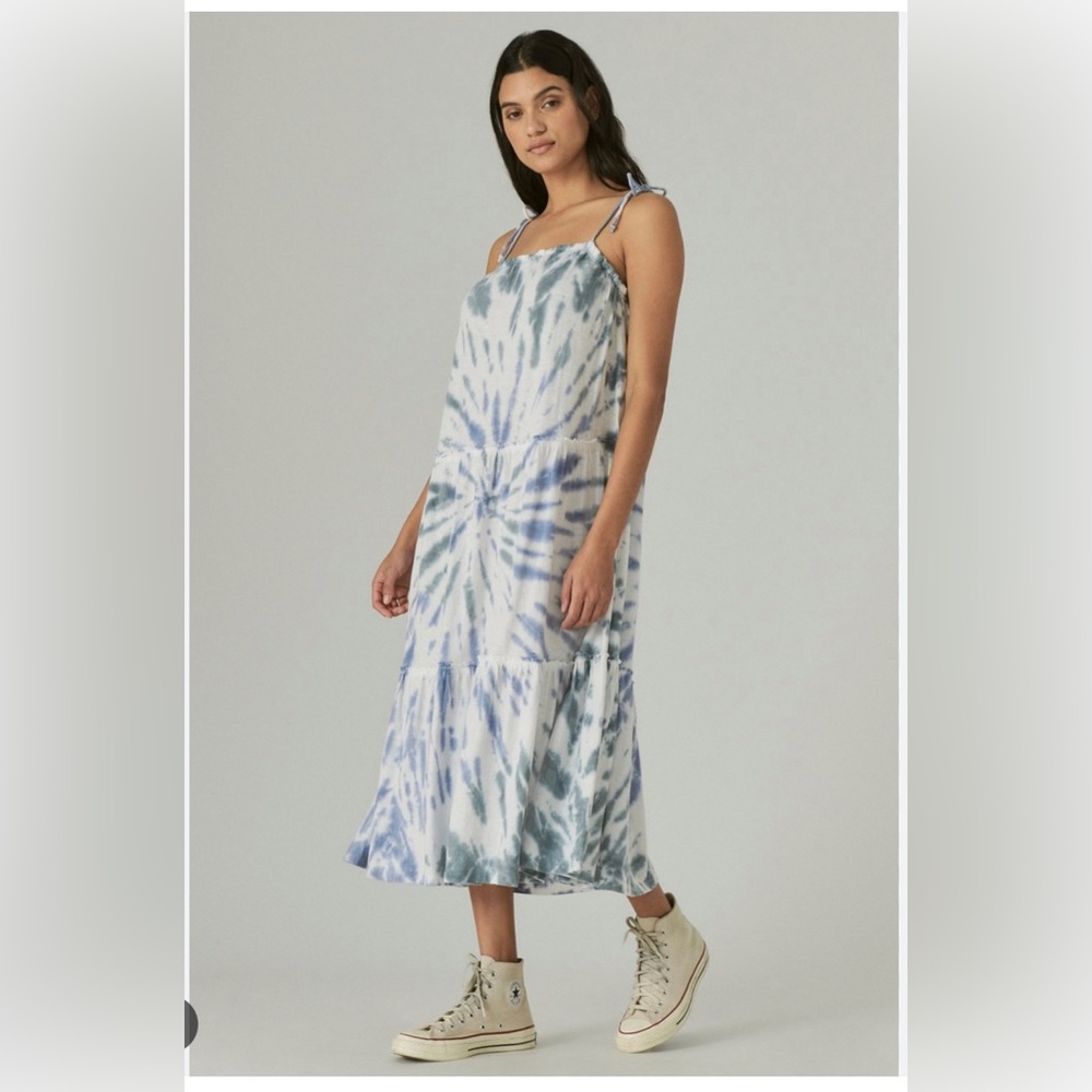 Lucky Brand Maxi Tiered Tye Dye Dress